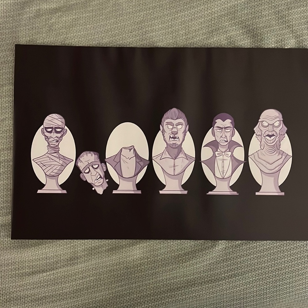 Universal Monsters art print 17x11
